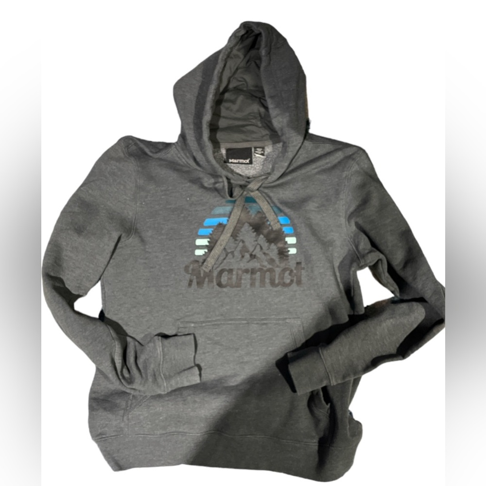 MARMOT Mountain Hoodie Hooded Sweatshirt Blue Mens Size Medium.